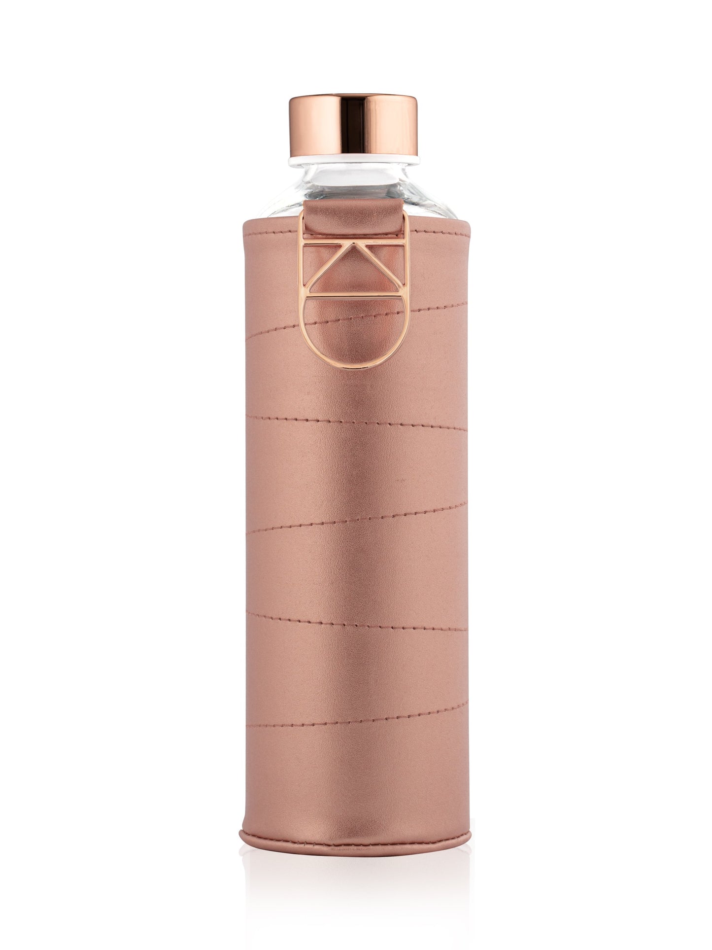 Mismatch Bronze glass water bottle with faux leather cover 750ml