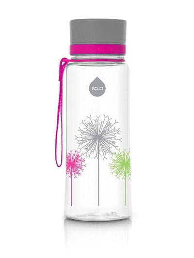 EQUA BPA FREE water bottle, Dandelion, motif of dandelion, pink and grey color