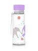 EQUA BPA FREE water bottle, Elephant, motif of the elephants, purple and grey color