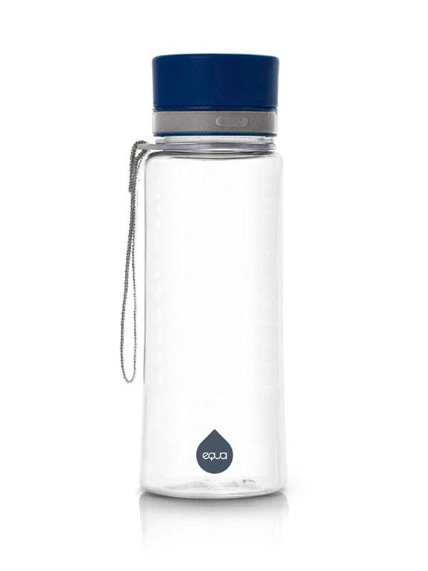 EQUA BPA FREE water bottle, Plain Blue, minimalistic design, no motif, dark blue color