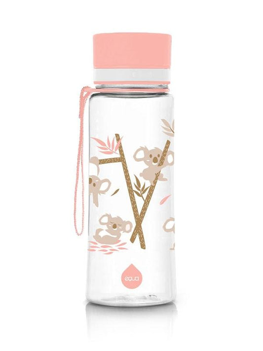 EQUA BPA FREE water bottle, Playground, motif of koalas, pink color