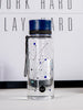 EQUA BPA FREE water bottle, Universe, close up of the water bottle on the office table, motif of universe, dark blue color