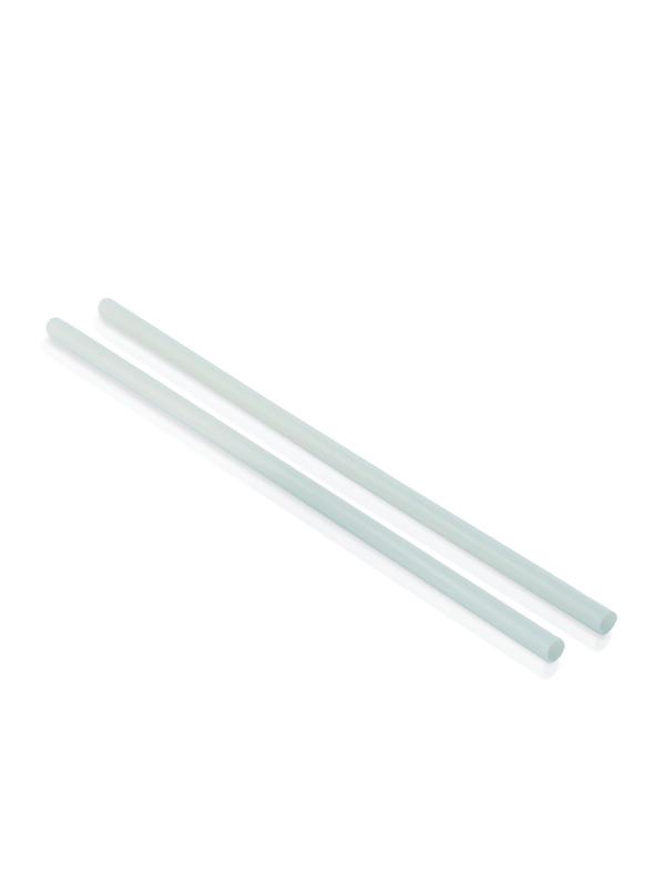 Set of two plastic bpa free reusable straws in green colour suitable for Flow bottles.