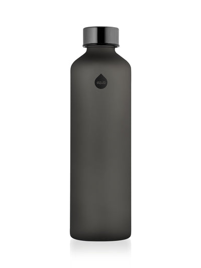 Mismatch glass water bottle with dark sandblasted matte finish
