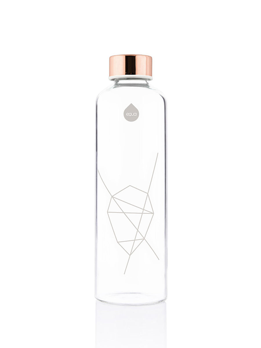 Glass bottle with rose gold lid made of borosilicate premium quality glass 750ml