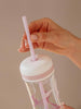 Plastic bpa free reusable straw in pink colour suitable for the EQUA smoothie cup.