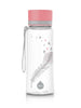 EQUA BPA FREE water bottle, Esprit Birds, pink and grey color, motif ob birds and feather